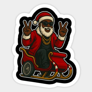 Black Santa Drip Sticker